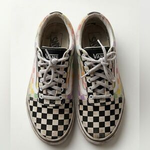 Vans Ward Rainbow Checkerboard Sneakers Size US Missy Size 4 Pastel Skater Shoes